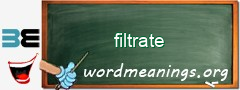 WordMeaning blackboard for filtrate